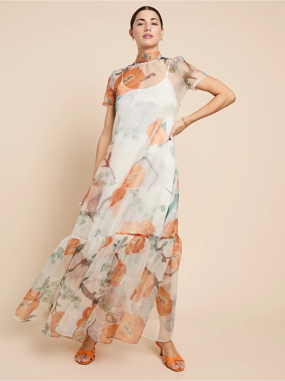 Caara Melody Dress Orange Poppy NEW - Picture 3 of 4